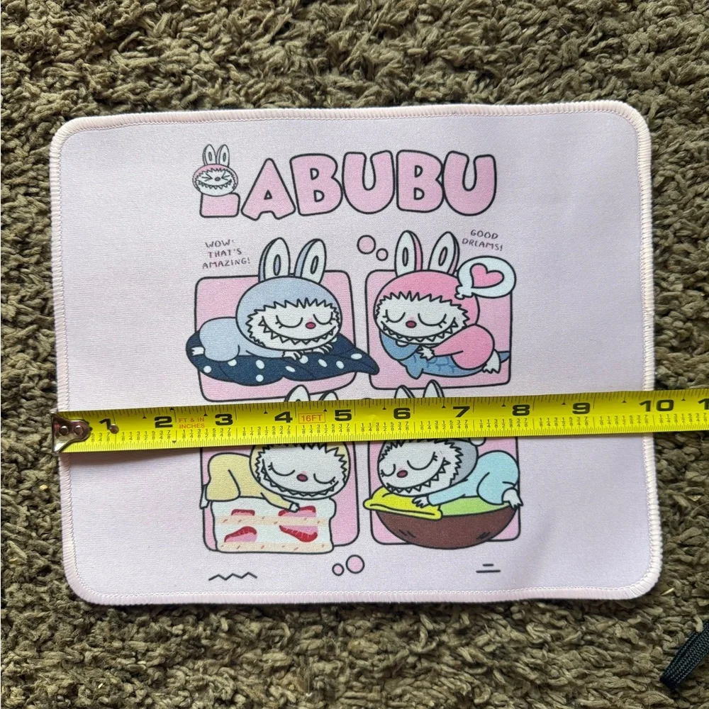 Labubu, Lafufu The Monsters Pink Mouse Pad 10*8 Inches